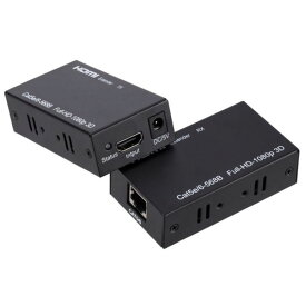 HDMI延長器 HDMI信号を60mまで延長可能 3D 1080P対応 音声対応 RJ45 LANケーブル使用延長 簡単配線 HDMIエクステンダーセット HOP-HDMIRP60M 送料無料