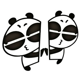 カッティングステッカー 車 バイク 壁 キャリーケースなどに 凹み キズ隠しに パンダ かわいい 自転車 HOP-PAND02S 送料無料