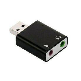 USB外付けサウンドカード USB⇔オーディオ変換アダプタ 3.5mmミニジャック ヘッドホン出力/マイク入力対応 小型軽量 5.1ch/3Dサラウンド対応 オーディオインターフェイス HOP-PFUOS15015