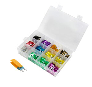 ヒューズセット 平型 2A 3A 5A 7.5A 10A 15A 25A 35A 各10個 20A 30A 各20個 専用ケース付 短絡や過負荷から車両を保護 ヒューズ脱着工具付 120個セット HOP-FUSE120P