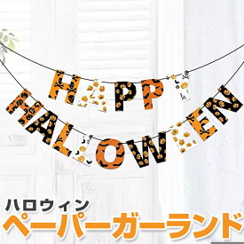 ハロウィン ペーパーガーランド Halloween 紙 旗14枚 かぼちゃ柄 パーティー イベント キャンプ カラフル おしゃれ デコレーション HOP-HALWEGLD14S