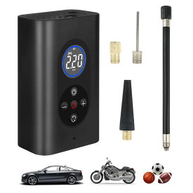タイヤエアーポンプ 電動エアコンプレッサー ポータブル空気入れ コードレス充電式 デジタル表示 LEDライト搭載 自転車 バイク 浮き輪 ボールなどにも HOP-WP4000M8