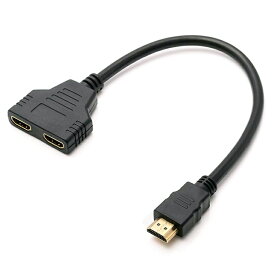 HDMI分岐ケーブル 長さ30cm 1080p フルHD対応 1入力/2出力 HDMIスプリッター 金メッキ端子 HOP-HDMI10801T2