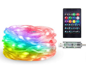 スマホストリングライト10m イルミネーションライト スマホで操作 USB給電式 ガーデンライト 防水 IP44 調光 調色 HOP-YLGSSL10M