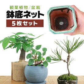 【5枚セット】鉢底ネット 円型 丸型 メッシュ 土漏れ防止 根腐れ対策 害虫の侵入対策 通気確保 観葉植物/盆栽/プランター/園芸/ガーデニング/植物の植替え時などに HOP-HNT45S5