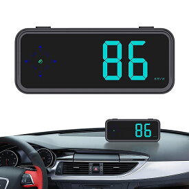 GPSスピードメーター GPS速度測定 ヘッドアップディスプレイ コンパス表示 時計速度自動切替 自動車 バイク 原付 文字カラー7色 HOP-MLHUDV12