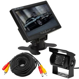 バックカメラセット 暗視対応防水カメラ DC12V/24V車対応 広角120度 トラック専用7インチモニター HOP-OMT70SET