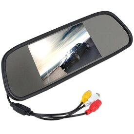 ルームミラーモニター DC12/24V対応 薄型/軽量設計 バックカメラ自動切換 5インチ 取付簡単 映像入力2系統 HOP-OMT-RM50