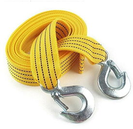 車両牽引ロープ 緊急/事故用 両端フック付 牽引ベルト ケーブル 3トン HOP-CTS350G 送料無料