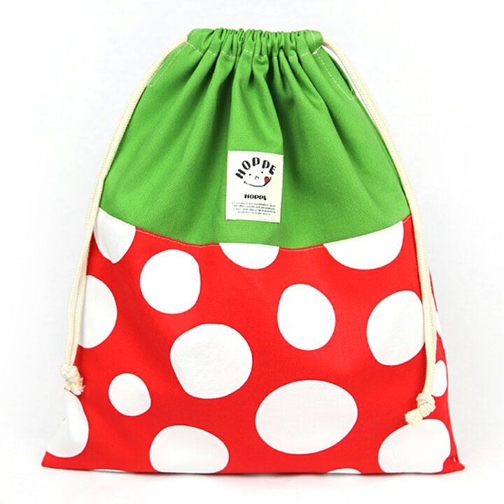 楽天市場】巾着 L レッドドット HOPPE ホッペ【日本製 手作り 入園  