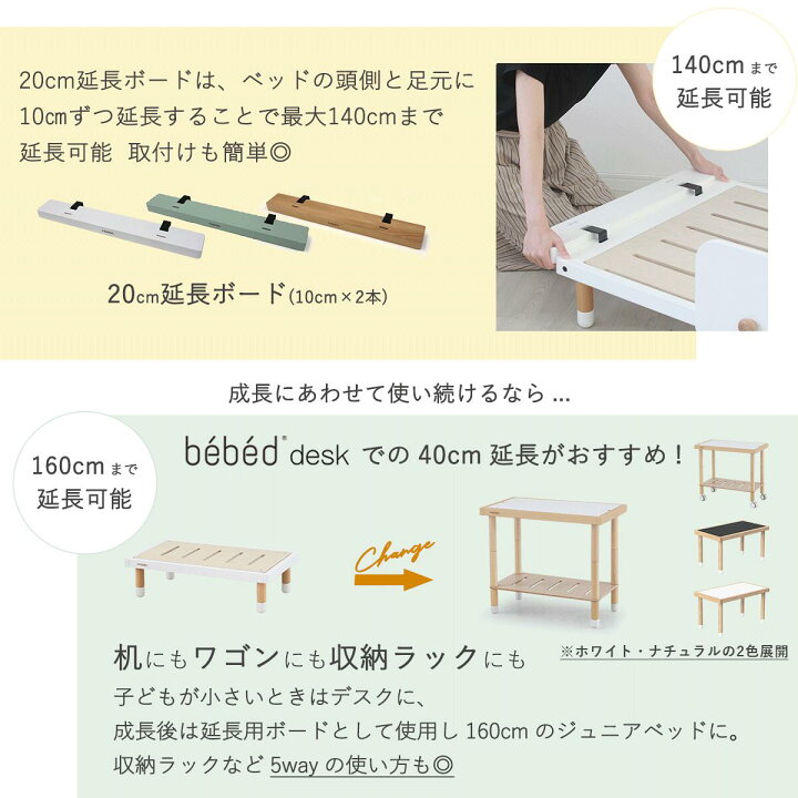 楽天市場】HOPPL ホップル 延長ボード 2個セット キッズベッド 専用 