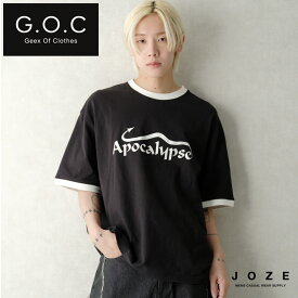 オーバーサイズ リンガー Tシャツ 半袖 半袖Tシャツ メンズ 夏◆GOC(ジーオーシー)オーバーサイズ グラフィティー リンガーTシャツ◆ビッグT ビッグTシャツ ビッグシルエット オーバーサイズ 10代 20代 綿100% コットン 夏服 韓国服 韓国 ファッション ヴィジュアル系