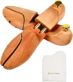 シューツリー シューキーパー 木製 フランネル 靴磨きクロス付き ハイシャインや仕上げ用に最適 27.5～28.5 cm( 27.5～28.5 cm)