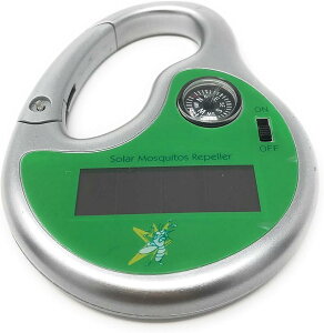ソーラー式 環境に優しい 超音波 害虫除け カラビナ フック 携帯 蚊除け器 簡易方位磁針付き 釣り アウトドア