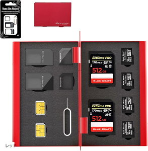BLUECRAFT SIMESDJ[h[ A~ʃ^Cv ő12[ SIM2 microSIM2 nanoSIM2 SD2 + microSD4 SIMϊA_v^Eost(bh)