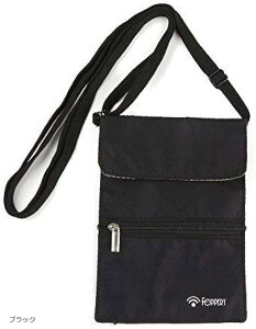 【楽天ランキング1位入賞】パスポートケース 首下げ スキミング防止 超軽量 ネックポーチ 電磁波遮断 防犯対策 パスポート入れ セキュリティポーチ ブラック FP-1101 (ブラック)