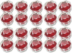リングケース 透明 ジュエリー ボックス 20個 セット 指輪 指輪ケース( 赤)