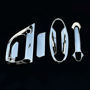 互換品ふそう NEWファイター ベストワンファイター メッキ ナビウインドーガーニッシュ 安全窓 枠 (シルバー, ドアハンドルカバー)