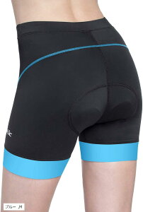 レディース サイクルパンツ レーサーパンツ サイクリング ショーツ 自転車 ロードバイク 3Dパッド付き ブルー S (ブルー, Medium)