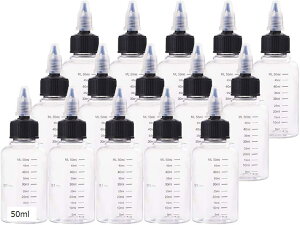 15�Z�b�g50ml�ڐ���h���b�p�[�{�g�� �c�C�X�g�L���b�v �N���A�{�g�� �O���[ �I�C�� ���G�� �t�̗e�� �H�r �N���t�g (50ml)