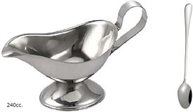 【楽天ランキング1位入賞】morningplace ステンレス カレー ソース ポット レードル セット お洒落 カトラリー 240cc. (240cc.)