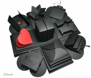 【楽天ランキング1位入賞】サプライズ ボックス DIY 手作りアルバム 誕生日 記念日 プレゼント BOX インスタ映え ブラック (ブラック)