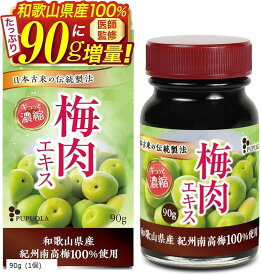 医師監修 梅肉エキス 大容量 90g 紀州南高梅100% クエン酸が豊富日本古来の伝統製法x 食塩・保存料・着色料不使用 国産 和歌山県産 (90g (1個))