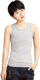 ナベシャツ 胸つぶし タンクトップ ロング スポブラ 調整フック コスプレ 男装( グレー, XL)