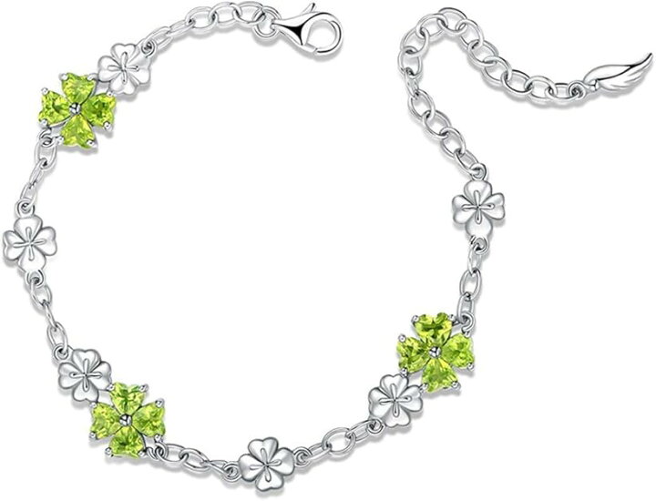 楽天市場】8月誕生石 ペリドット 女性 シルバー925 ブレスレットハート 