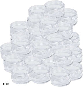 5g 容器 クリームケース ビーズケース 詰め替え容器 小分け容器 旅行 携帯 透明 100個 (100個)
