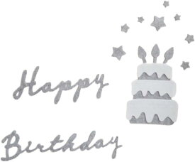 誕生日 バースデー Birthday バナー 装飾 飾り シンプル ナチュラル フェルト ケーキ a-b617 フェルト／アッシュグレー Happy Birthday+Cake( グレー, フェルトバナー)