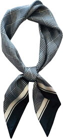 スカーフ レディース 春 シルク調 正方形 薄手 UVカット お洒落 小物 70x70 cm( チェックグレー, 70 x 70cm)