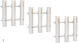 釣竿 3連 ロッドホルダー 3個 セット ロットホルダー ボルト ナット 付 海釣り 船 (磯釣りタモ 釣竿ケース ライト リール 仕掛)