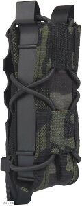 マガジンポーチ マグポーチ TACOスタイル ハンドガン シングルカラム〜デザートイーグル、MP7など対応 MOLLE ベルト 両方対応 サバゲー CORDURA 実物ナイロン仕様 ブラック迷彩 (ブラック迷彩)