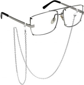 メガネチェーン グラスコード 眼鏡 サングラス ストラップ ステンレス 男女兼用 シルバー ノーマル( シルバー ノーマル, 約72cm)