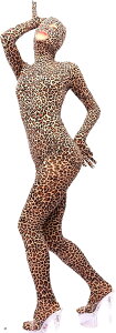 全身タイツ ヒョウ柄 コスプレ セクシー キャットスーツ ゼンタイ ハロウィン e667(M)