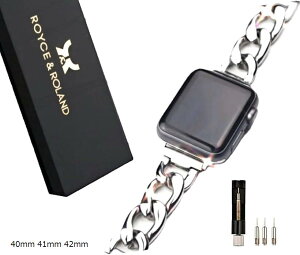 Apple watch �`�F�[���o���h �R�}������t�� 40mm 41mm 42mm ������� �A�b�v���E�H�b�` ���v �x���g/�X�e�����X �V���o�[ Series 10 9 8 7 6 5 (�V���o�[, 40mm 41mm 42mm)
