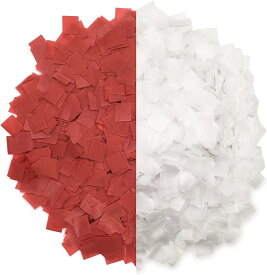 プロマジシャン用 紅白 赤白セット 紙吹雪 パーティー ストーム 約26.5g 約12628枚 12x10.5mm お祝い 紅白E733( 紅白（赤2・白2）)