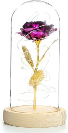 母の日 造花 LED バラ 薔薇 フラワー ローズ 花束( 紫色)