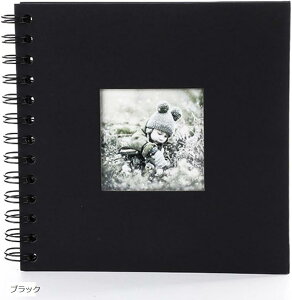 手作りアルバム diy 台紙 スクラップブック フォトアルバム 手作りフォト(ブラック)
