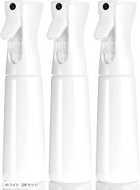 【楽天ランキング1位入賞】スプレーボトル 霧吹き 350ml 日本製 3個セット 超微粒子 連続ミスト 遮光 アルコール対応 ホワイト x (ホワイト x ホワイト 3個)