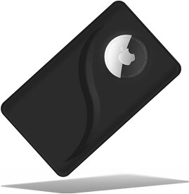AirTag エアタグ用 財布収納 カードタイプ 保護ケース 極薄 紛失防止( ブラック)