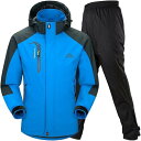 アウトドア ジャケット レインスーツ 上下セット 登山服 雨具 カッパ レインコート レインウェア (5.ブルー (防水レイ…