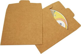 CD DVD ケース 100枚入 ディスクケース クラフト 紙 無地 厚紙 ブルーレイ 収納 保管 12.5x12.5cm 茶色( 12.5x12.5cm 茶色)