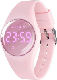 子供腕時計 キッズ 子供用スマートウォッチ活動量計 デジタル腕時計 多機能防水( DJ-Pink)