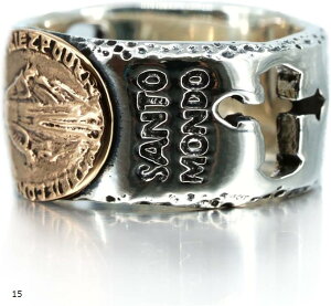 マリア クロス リング シルバー 925 指輪 スターリングシルバー 十字 メンズ レディース(シルバー, 15号)