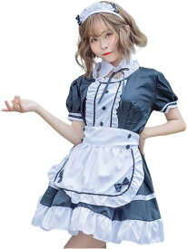 メイド服 コスプレ 衣装 ロリータ 仮装 パーティー カチューシャ e583( ブラック, M)