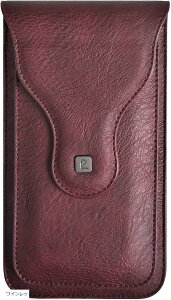 スマホ ポーチ スマホカバー ウエストポーチ ベルト 防水 マグネット ケース ホルダー ワインレッド (ワインレッド, フリー)