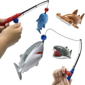 サメ釣り勝負。 魚釣り ゲーム おもちゃ フィッシング マグネット お風呂 プール 水遊び 子供用 竿2本xサメ8匹( 竿2本xサメ8匹)