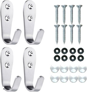 �t�b�N �� �Ǌ|���t�b�N �X�e�����X �˂��~�� U�� �l�W���B���t�� 4�Z�b�g (�V���o�[)